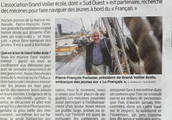 Le journal Sud Ouest nous ouvre ses colonnes.